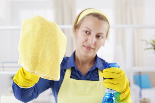 Waste materials and cleaning residues being handled responsibly